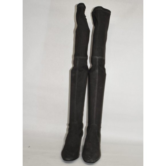 $950 STUART WEITZMAN GENNA CITY SUEDE OVER THE KNEE BOOT slate dark grey 7 (PA36 - Picture 3 of 8